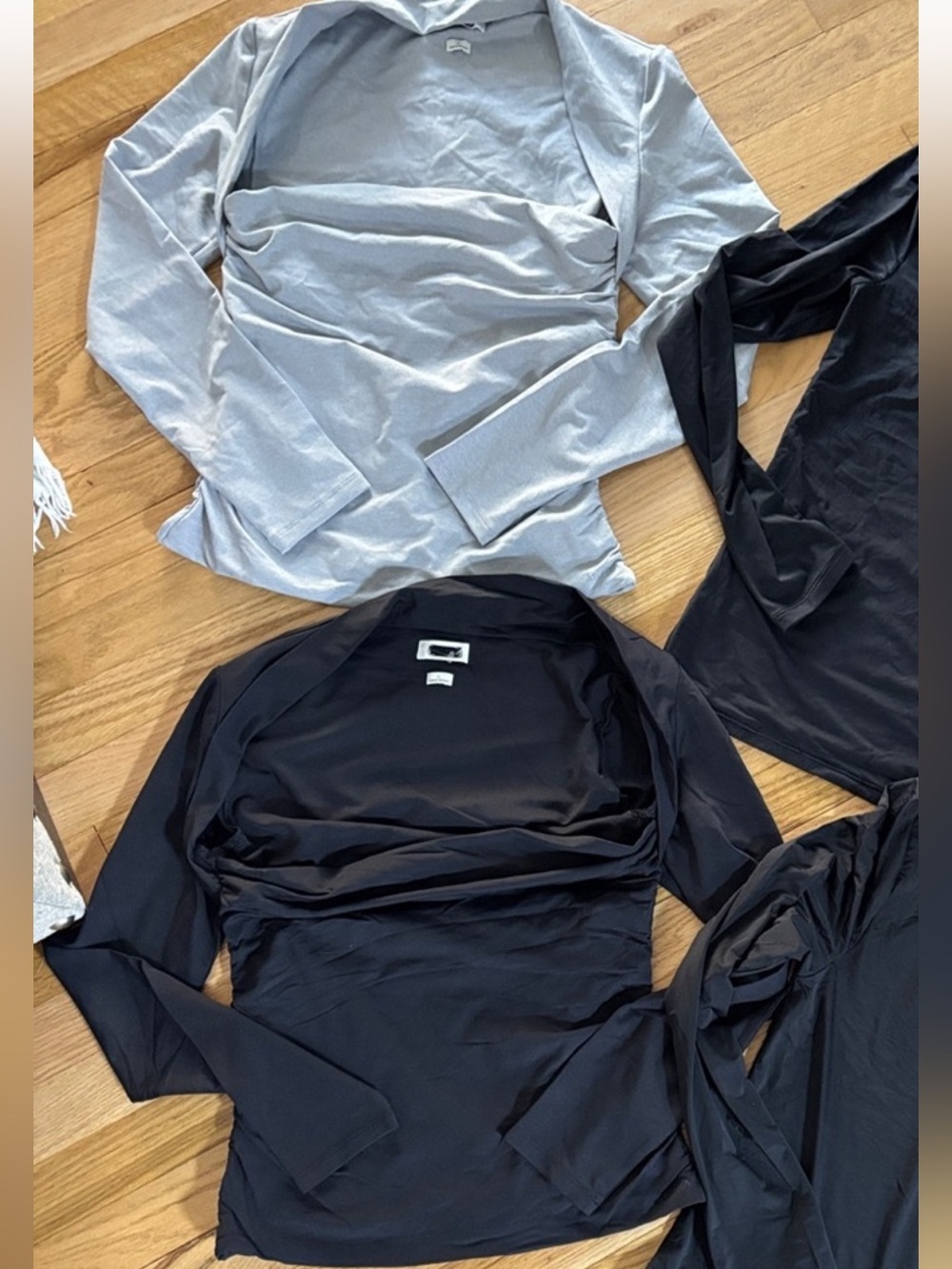 2 Aritzia Long Sleeve Black & Grey Top, NWOT